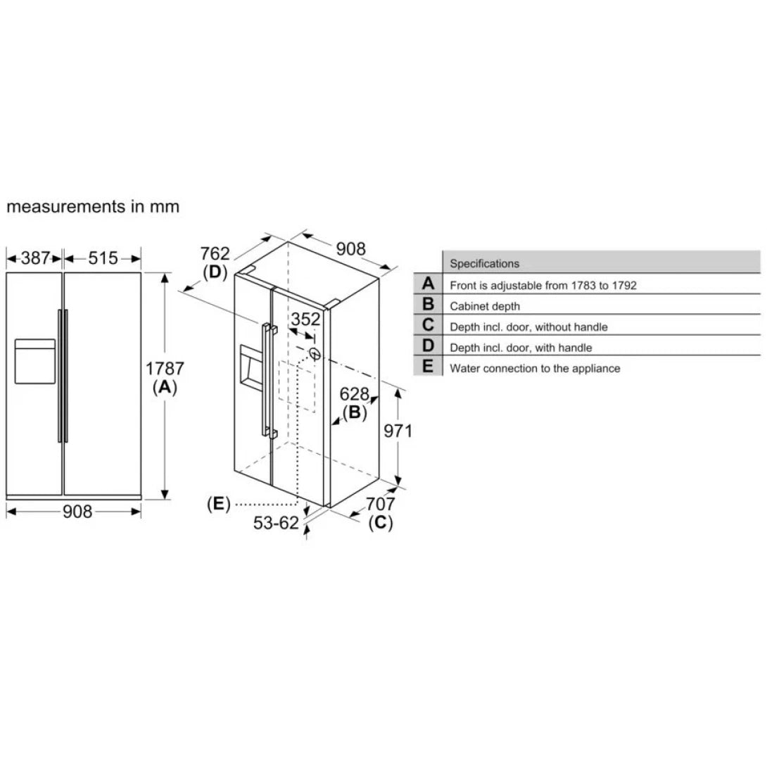 Tủ Lạnh Bosch HMH.KAG93AIEPG 2 Cánh Side By Side Series 6 - Bếp Việt Pro