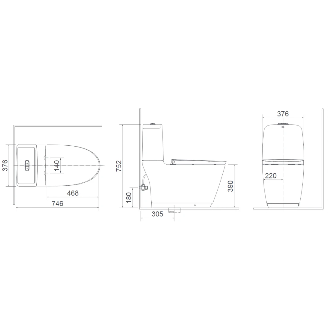 Bồn Cầu INAX AC-832VN (AC832VN) 2 Khối Xả Nhấn Aqua Ceramic