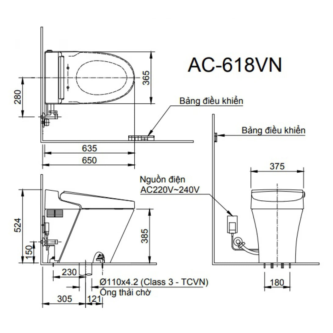 Bồn Cầu Thông Minh INAX AC-618VN (AC618VN)