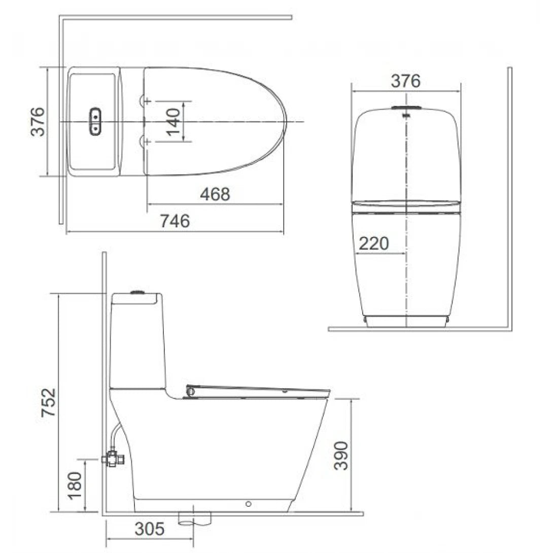 Bồn Cầu Nắp Điện Tử INAX AC-832/CW-H18VN