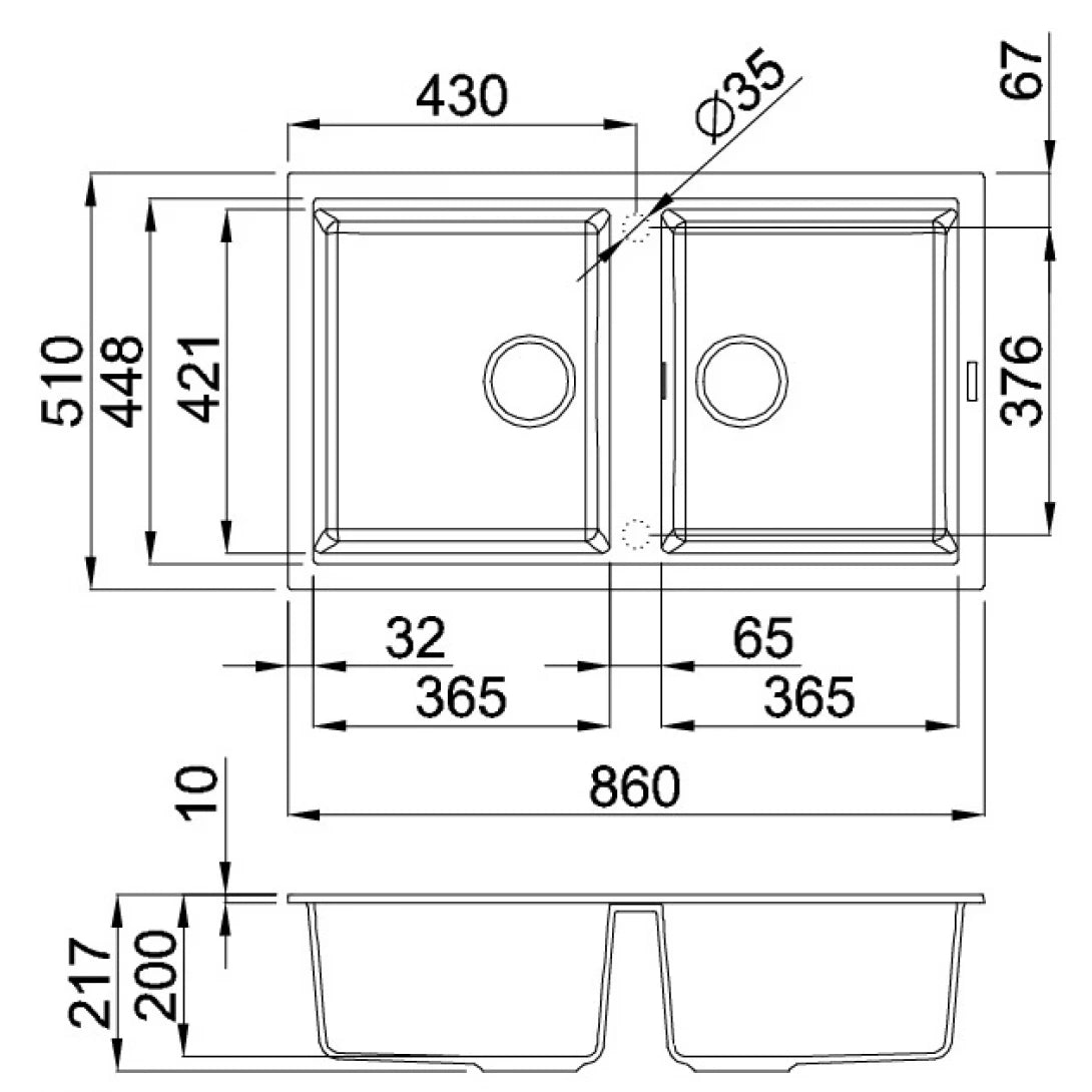 Chậu Đá Rửa Chén Malloca TORTORA G-45043 Hai Hộc