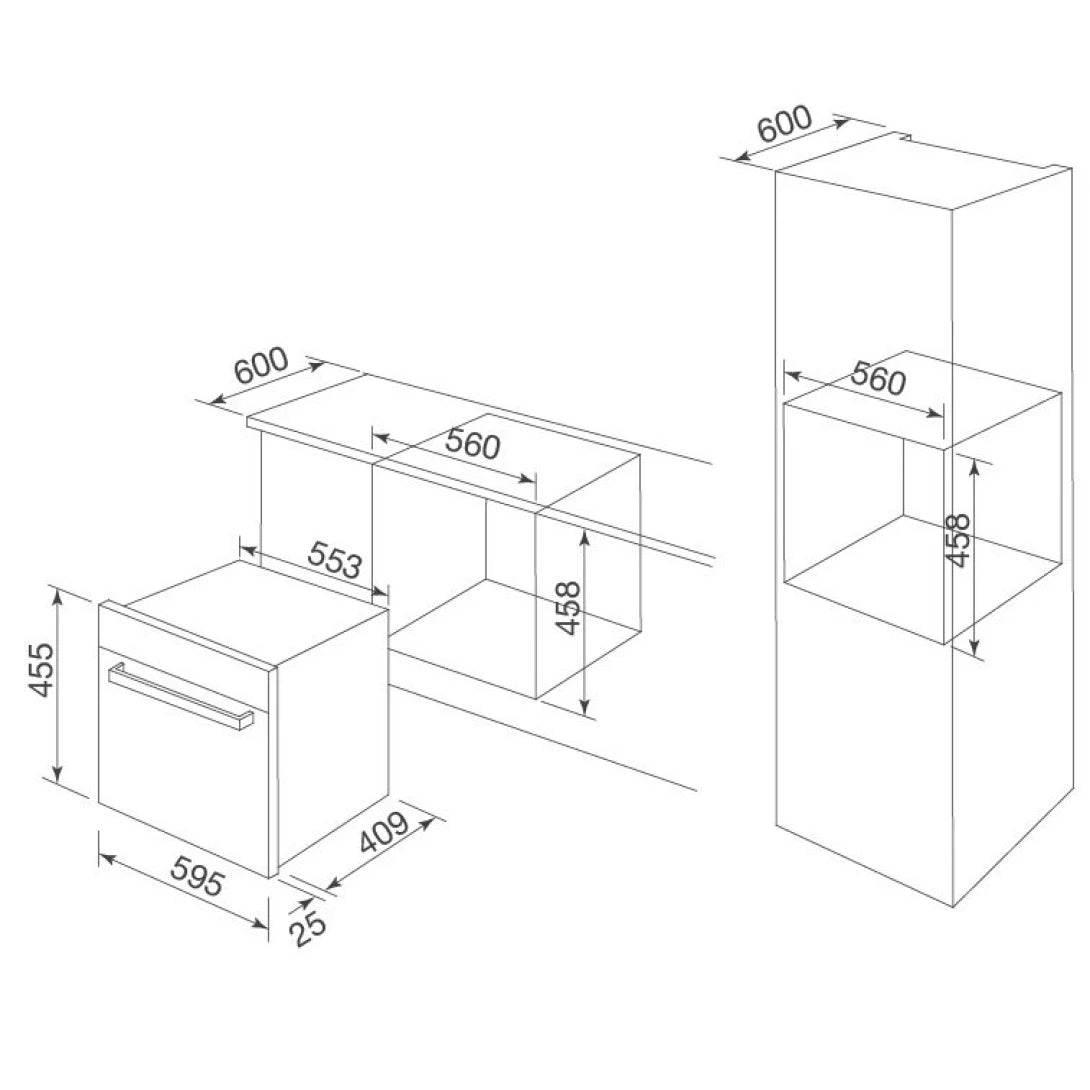 Lò Hấp Malloca MST-35CP Âm Tủ Kính Đen 35L