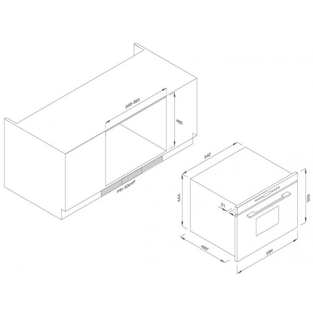 Lò Hấp Malloca MST35-IX03 Âm Tủ Kính Trắng 35L