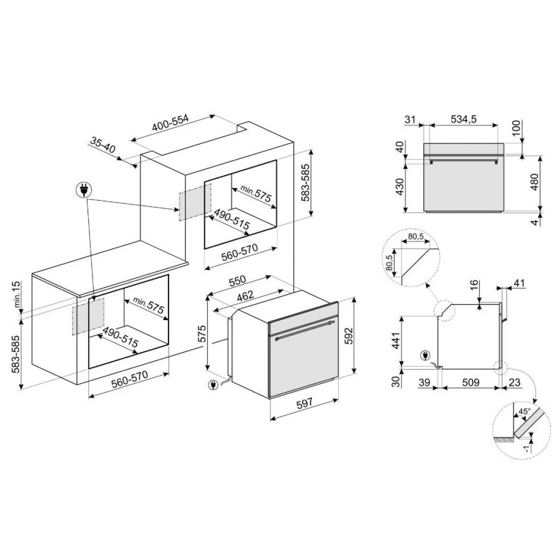 Lò Nướng Đối Lưu Hafele SF6381X 536.64.753 Âm Tủ 79L