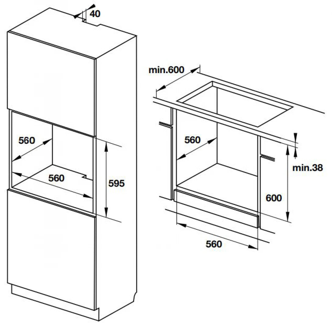 Lò Nướng Hafele HO-KT60J 535.62.511 Lắp Âm