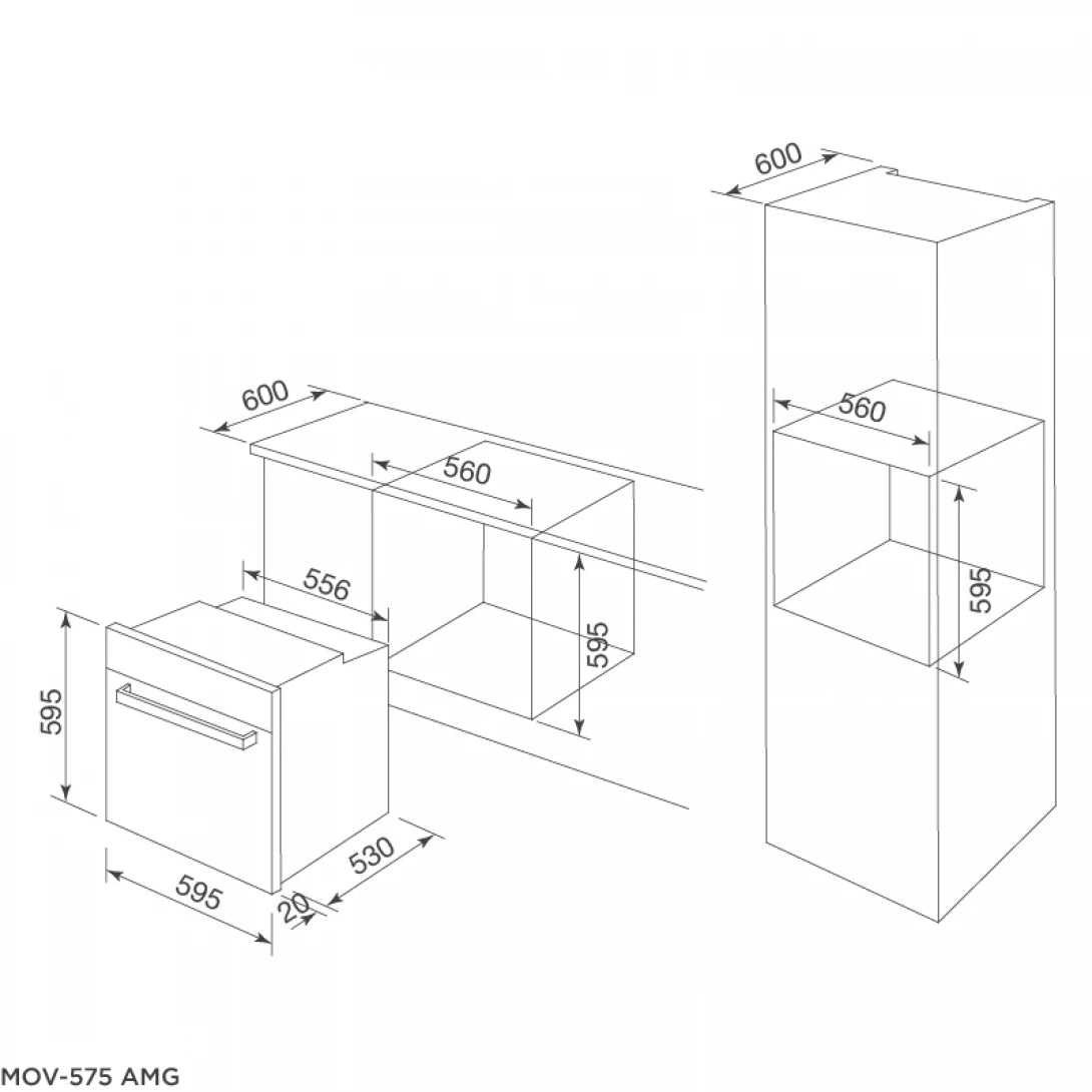 Lò Nướng Điện Malloca MOV-575 ECO Âm Tủ