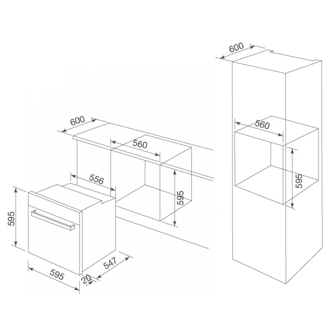 Lò Hấp Malloca MOV-726 MC Âm Tủ 66L