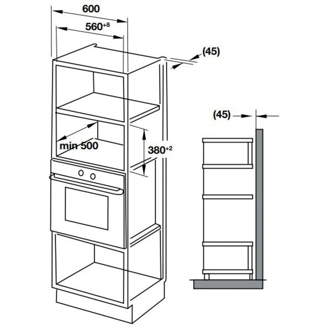 Lò Vi Sóng Kết Hợp Nướng Hafele HM-B38D 538.31.200 Lắp Âm