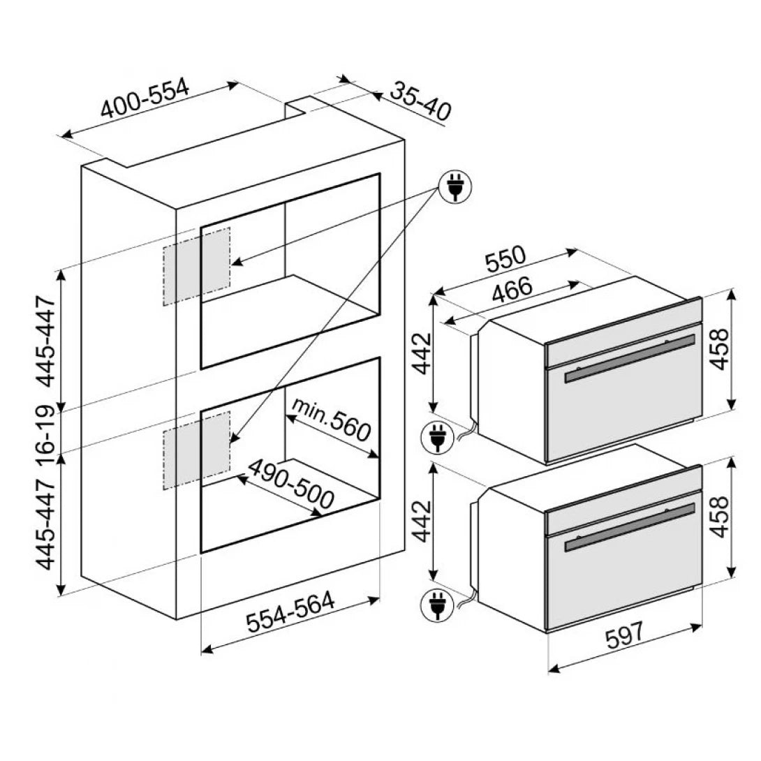 Lò Vi Sóng Kết Hợp Nướng Hafele SF4604WMCNR 536.64.861 Lắp Âm 50L