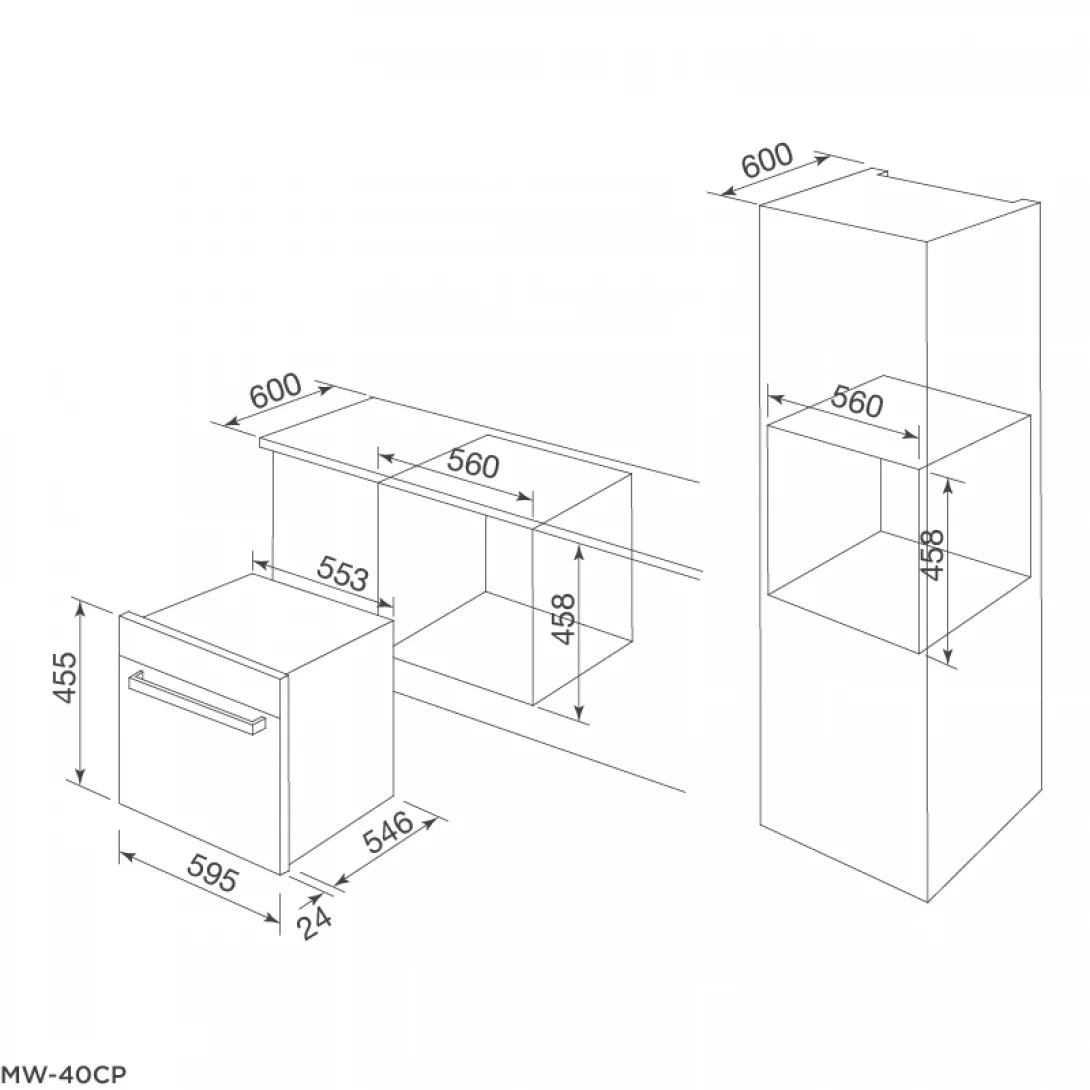 Lò Vi Sóng Malloca MW-40CP Âm Tủ