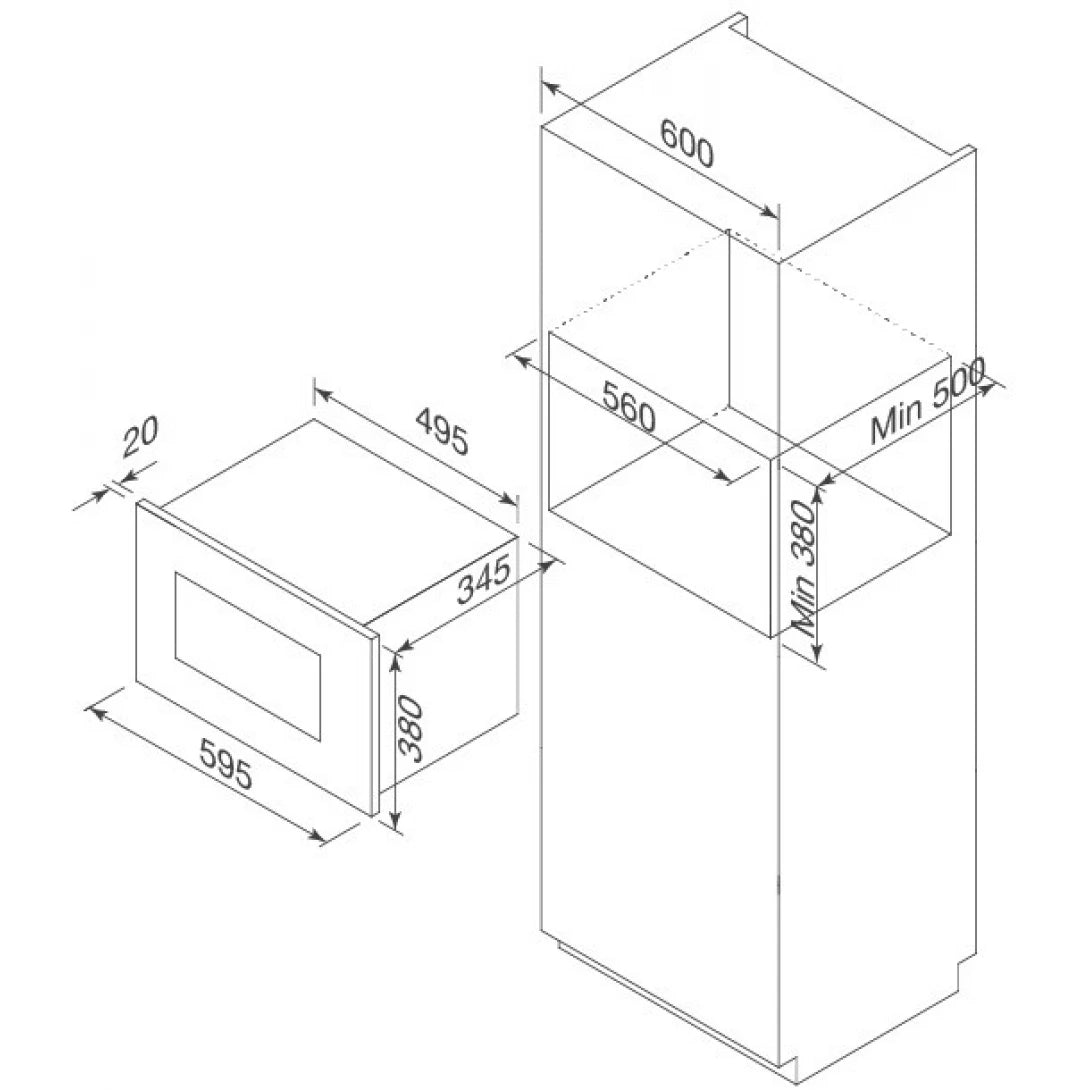 Lò Vi Sóng Malloca MW-925BF Âm Tủ