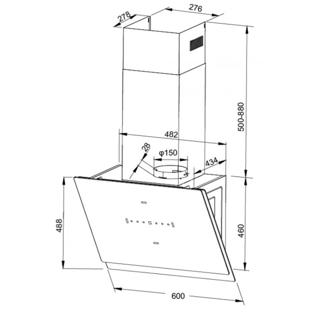 Máy Hút Khói Khử Mùi Malloca MC 60GTC Áp Tường