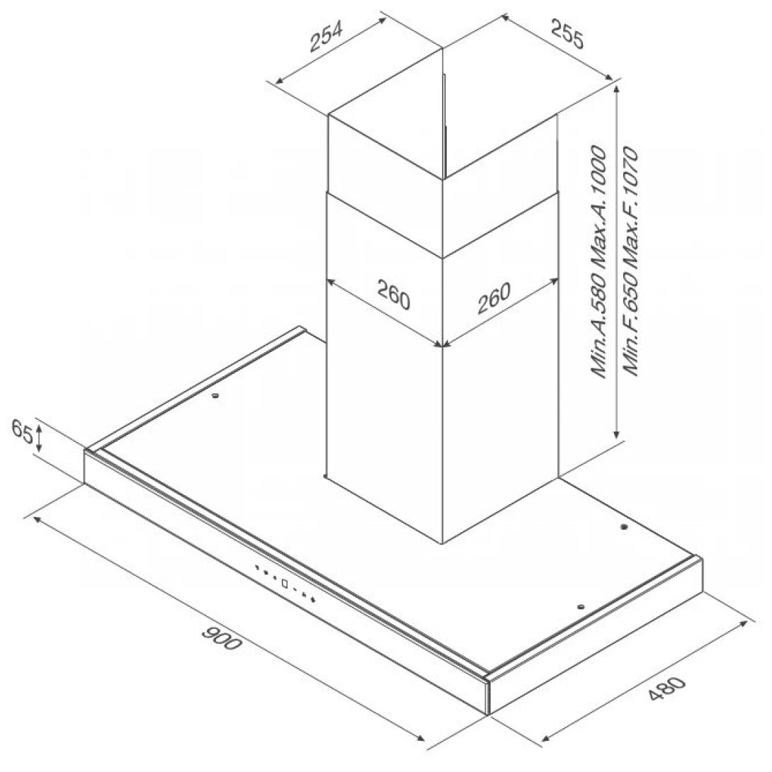 Máy Hút Khói Khử Mùi Malloca SKYLIGHT F-213 Áp Tường