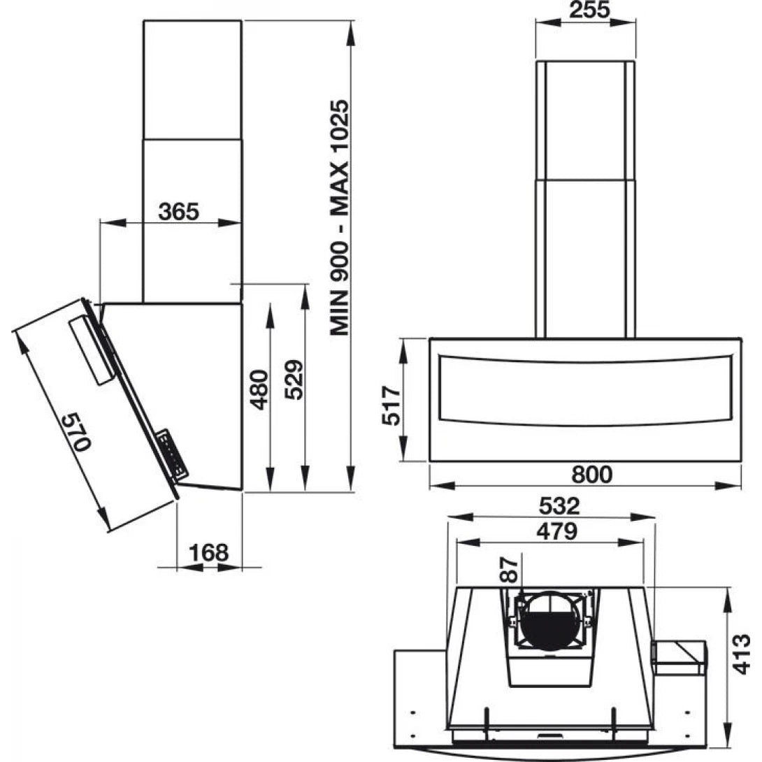 Máy Hút Mùi Hafele HH-WVG80B 538.84.218 Gắn Tường 800mm