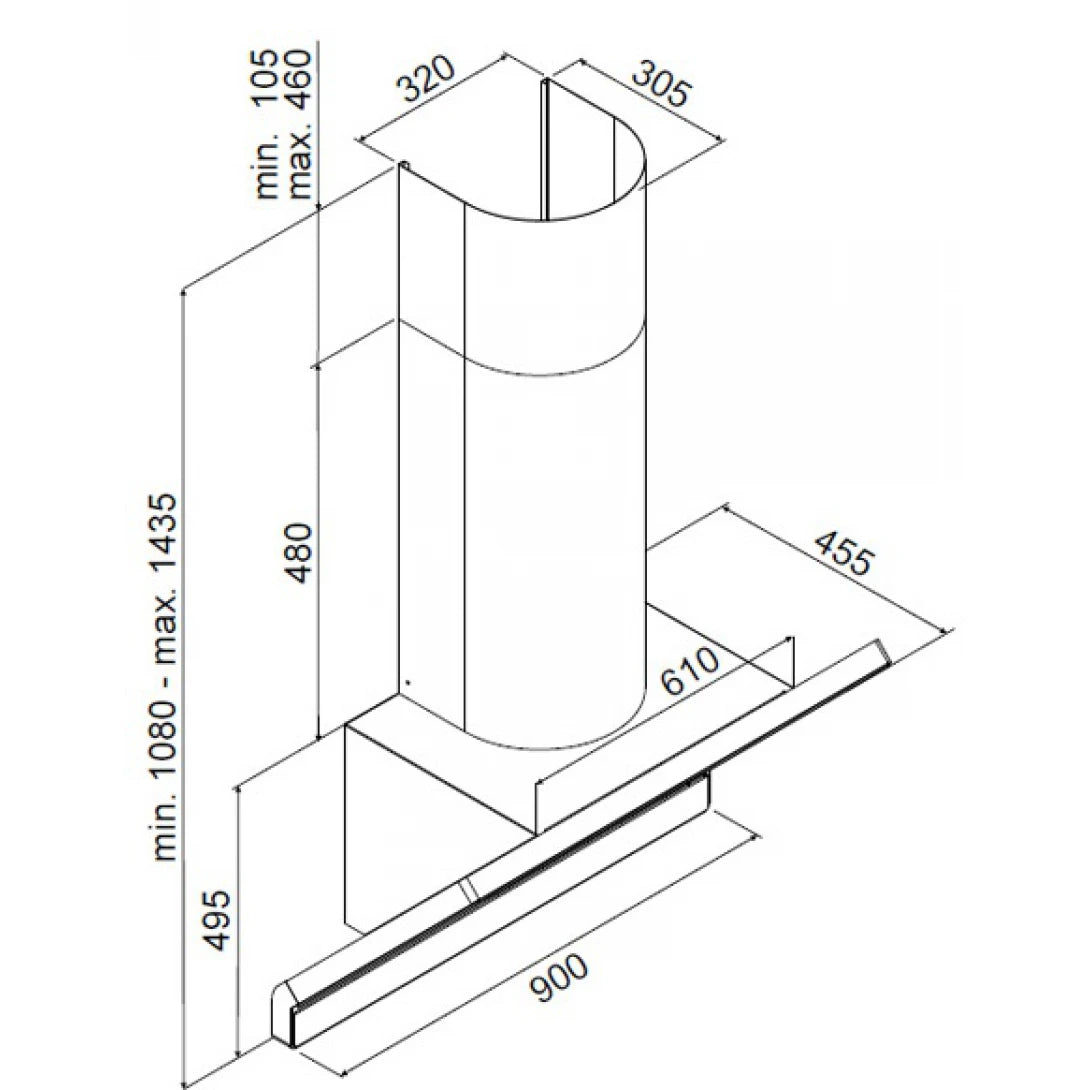 Máy Hút Khói Khử Mùi Hafele HH-WVG90A 535.82.203 Gắn Tường