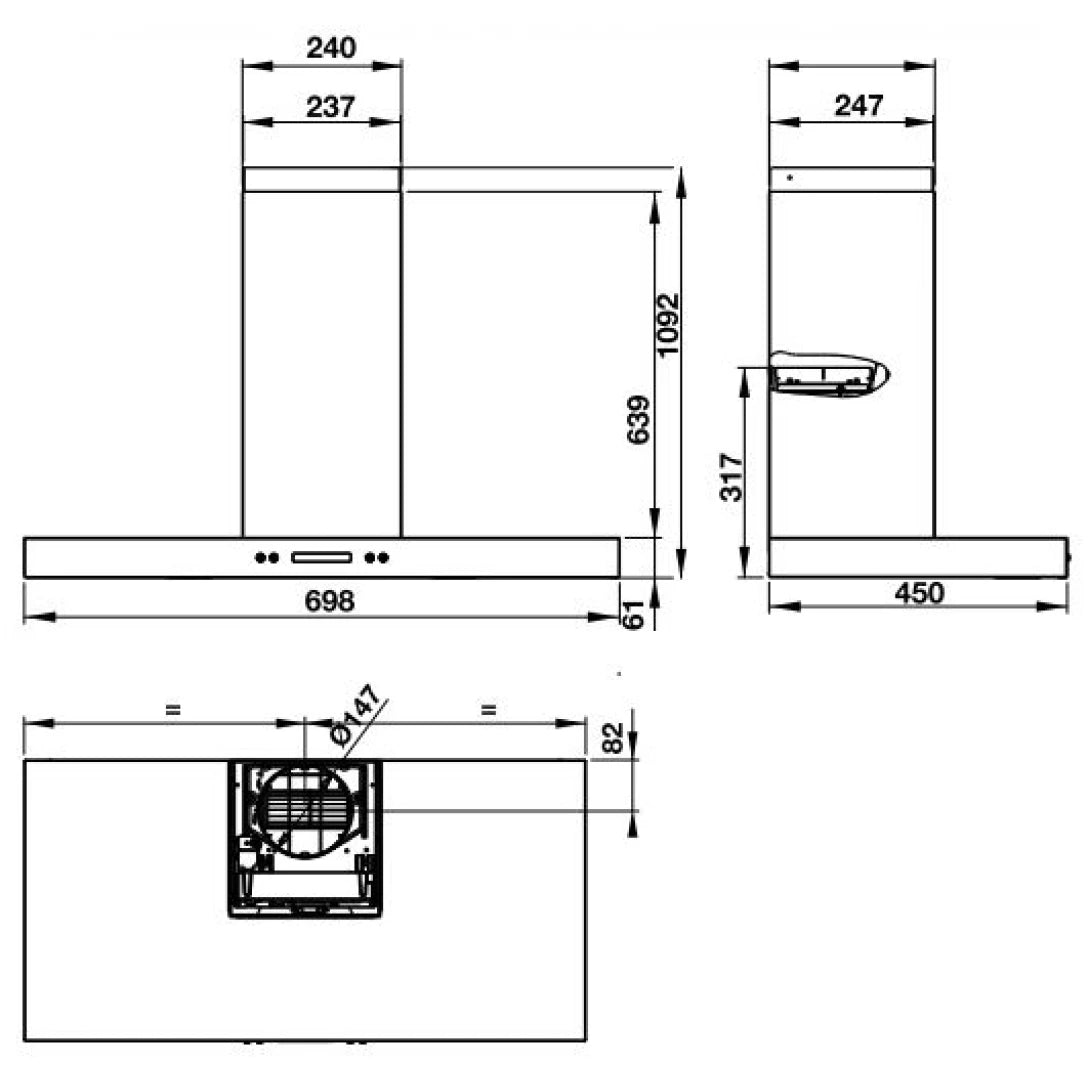 Máy Hút Khói Khử Mùi Hafele HH-WI70B 539.81.168 Gắn Tường