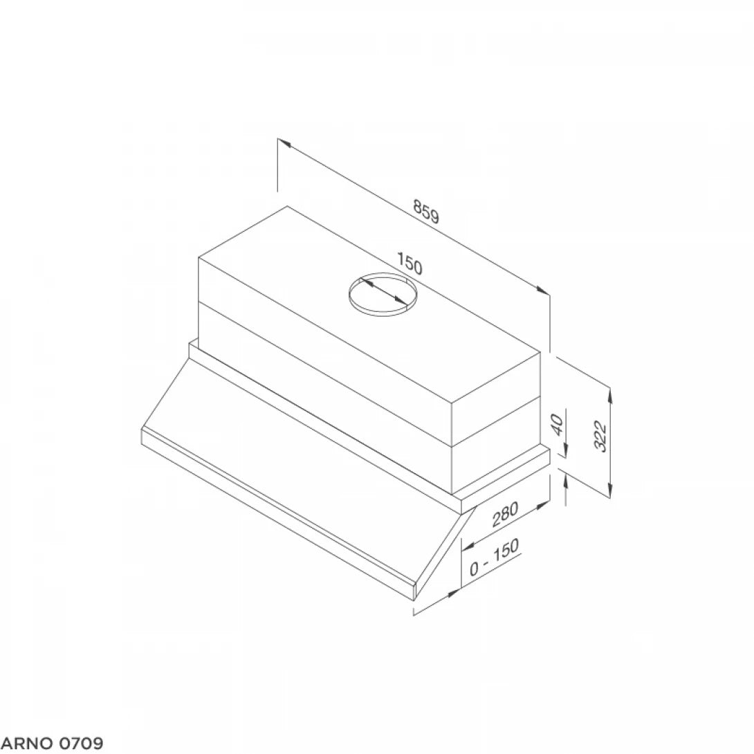 Máy Hút Khói Khử Mùi Malloca ARNO-K0709 Âm Tủ