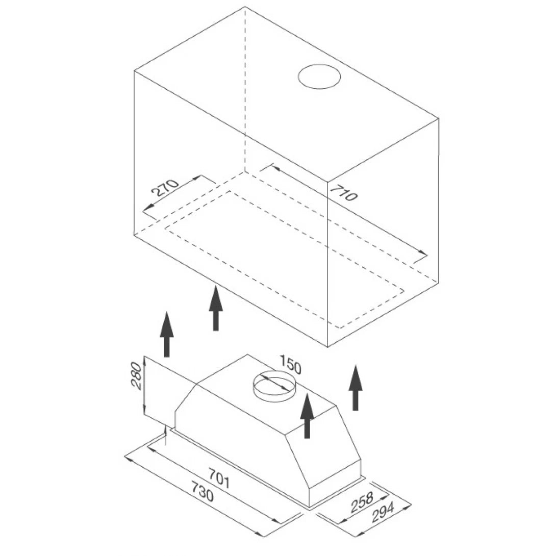 Máy Hút Mùi Malloca HIDDEN K-730 Âm Tủ