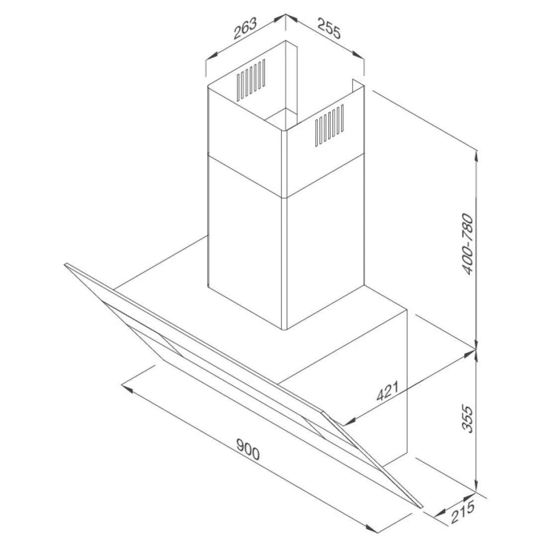 Máy Hút Khói Khử Mùi Malloca MC-9003 Áp Tường Nghiêng