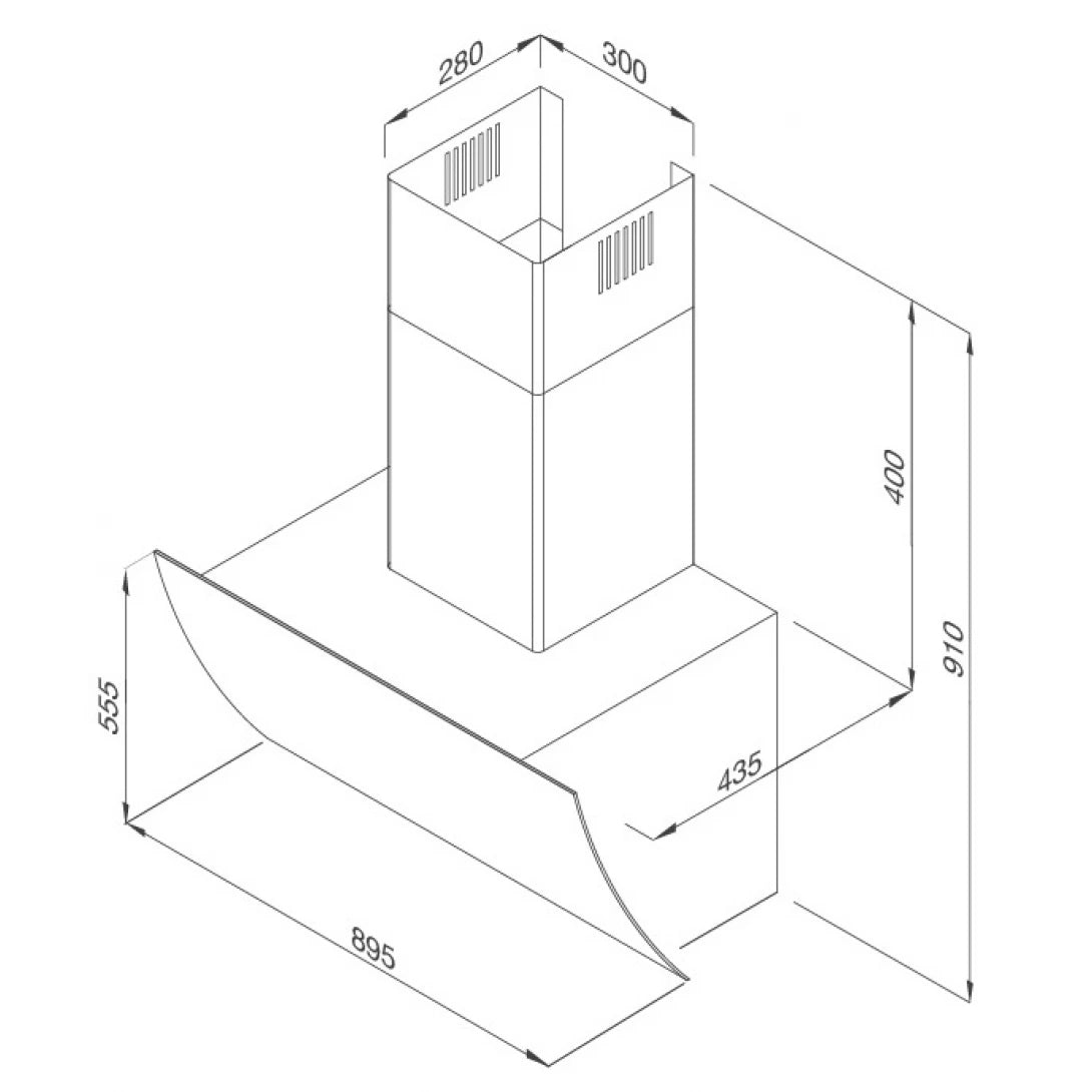 Máy Hút Khói Khử Mùi Malloca MC 9039W Áp Tường Nghiêng