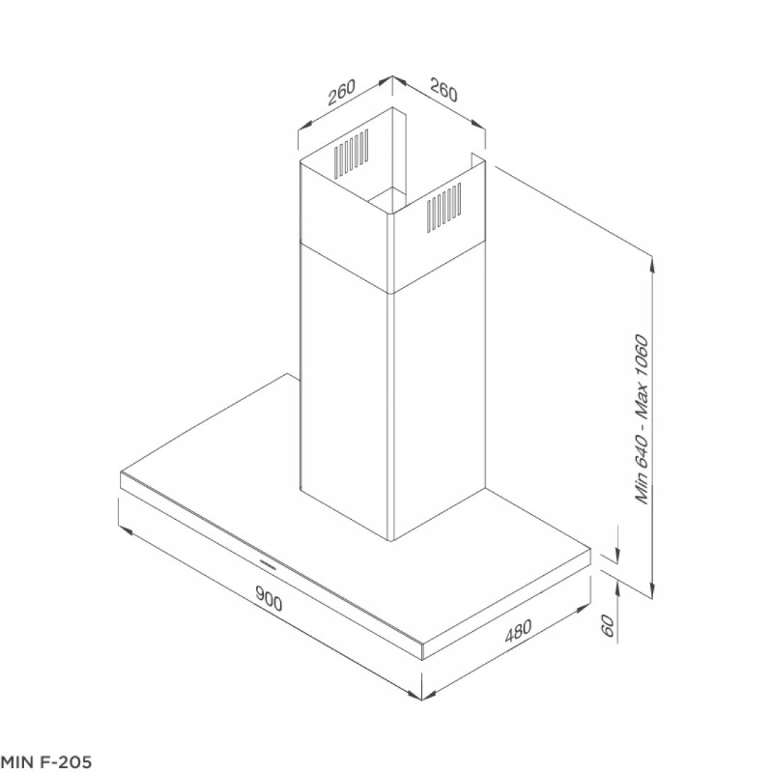 Máy Hút Khói Khử Mùi Malloca MIN F-205 Áp Tường