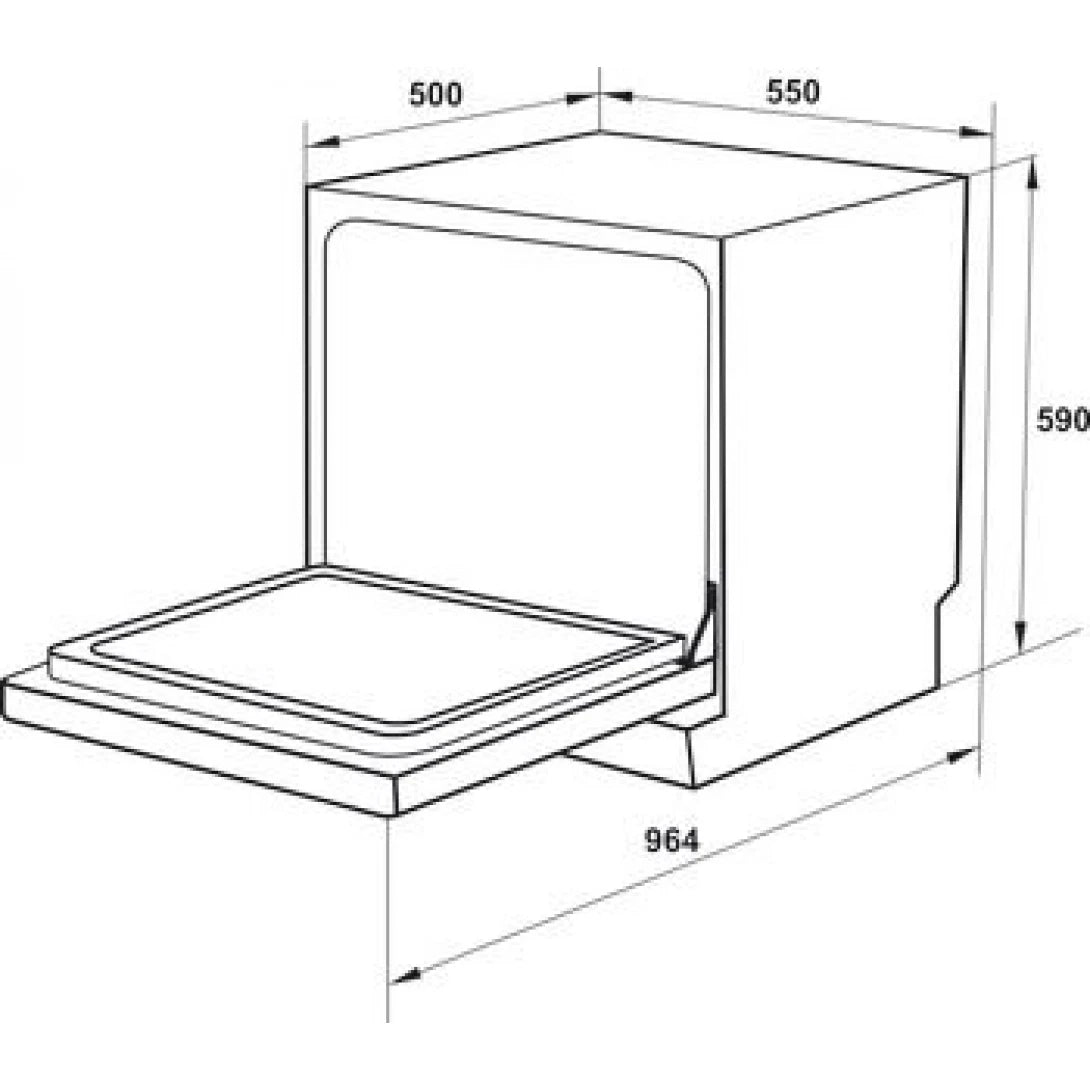 Máy Rửa Chén Hafele HDW-T5551B 538.21.340 Đặt Bàn Màu Đen