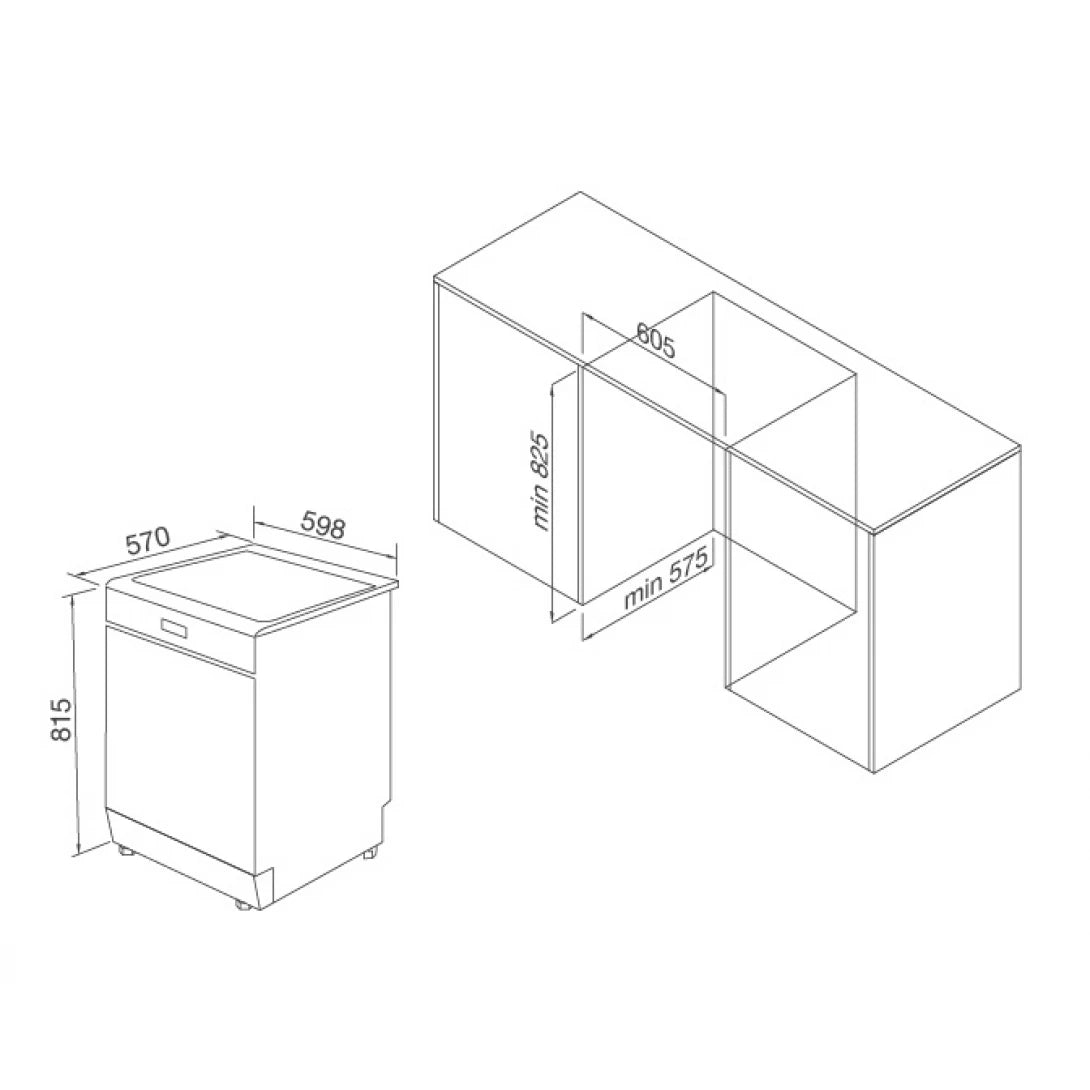 Máy Rửa Chén Malloca WQP12-J7309K E5 Âm Tủ