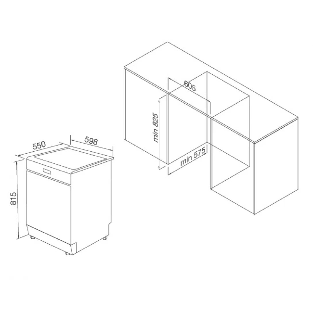 Máy Rửa Chén Malloca WQP12-J7713FB Âm Tủ Hoàn Toàn