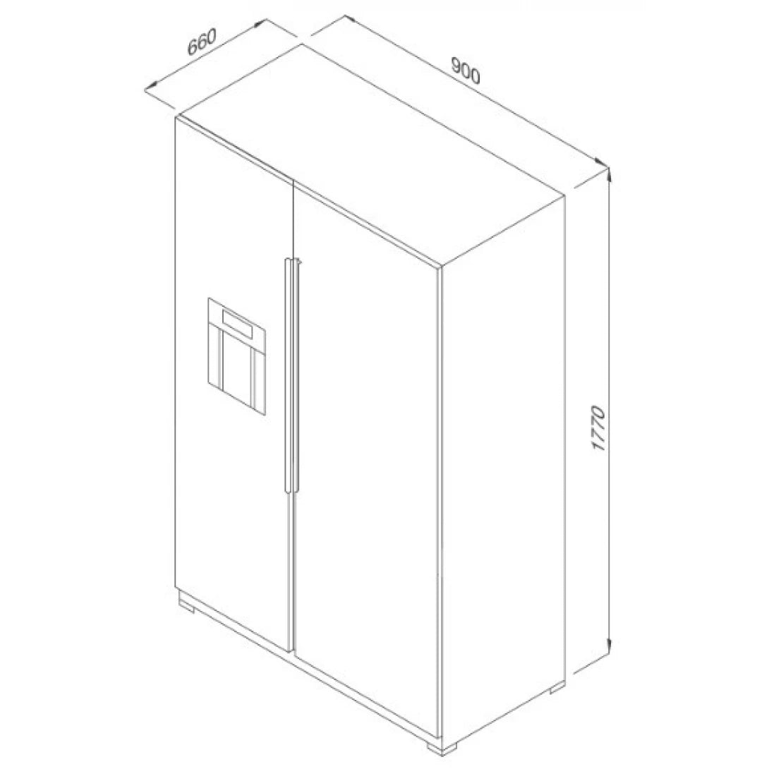 Tủ lạnh Side by Side Malloca MF-547 SIM 2 Cửa Màu Đen