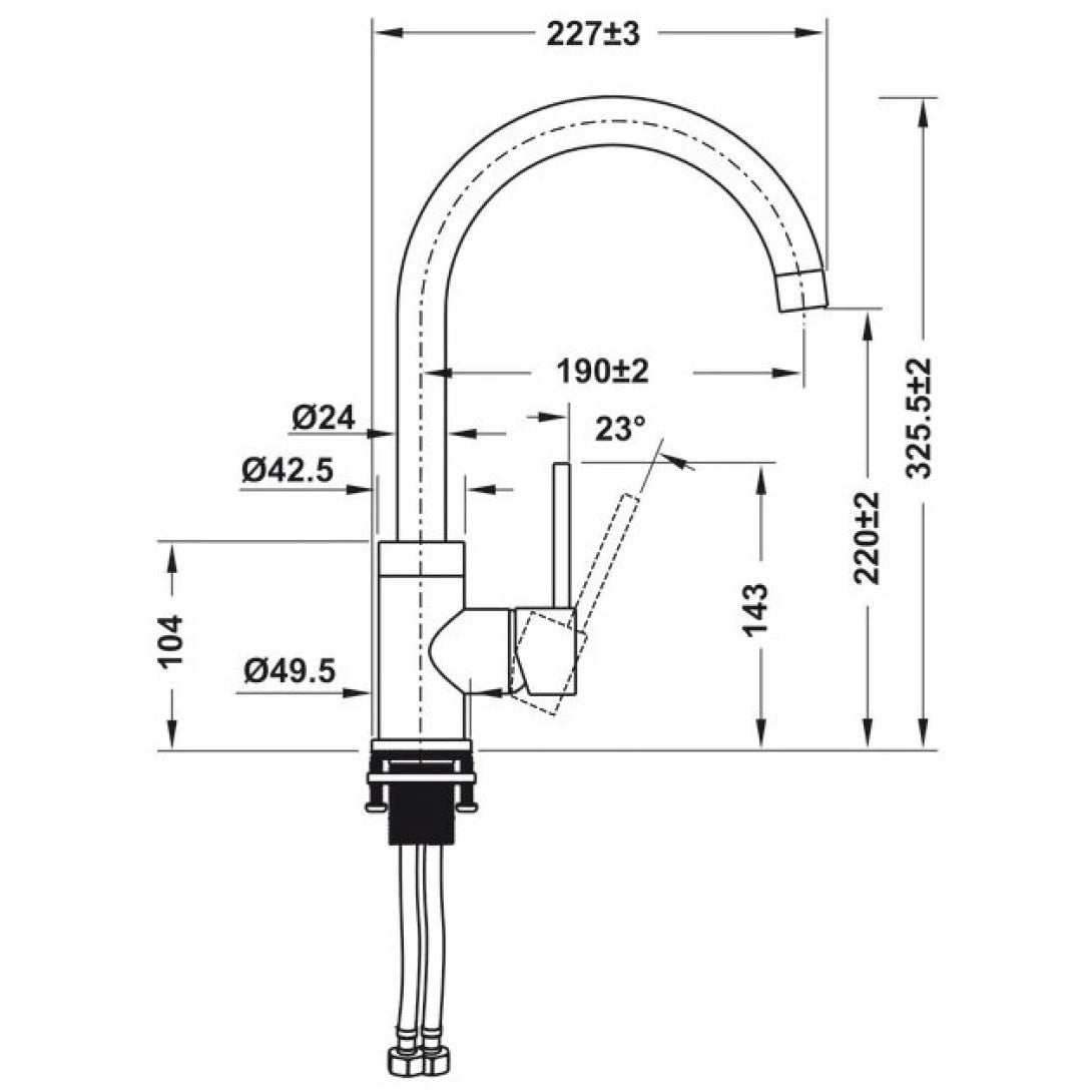 Vòi Rửa Chén Hafele HT21-CH1F220C 577.56.300 Nóng Lạnh Màu Đen