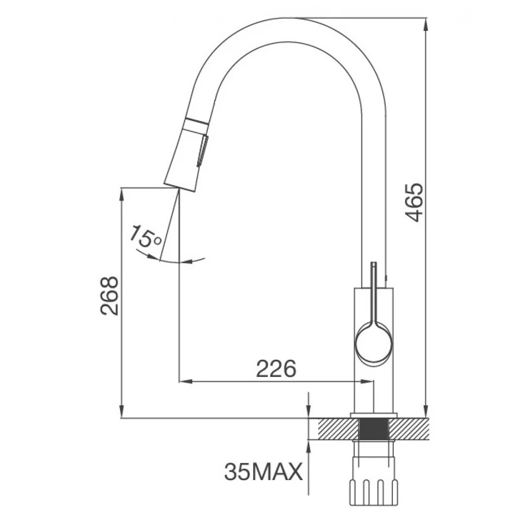 Vòi Bếp Malloca K012C Dây Rút Nóng Lạnh