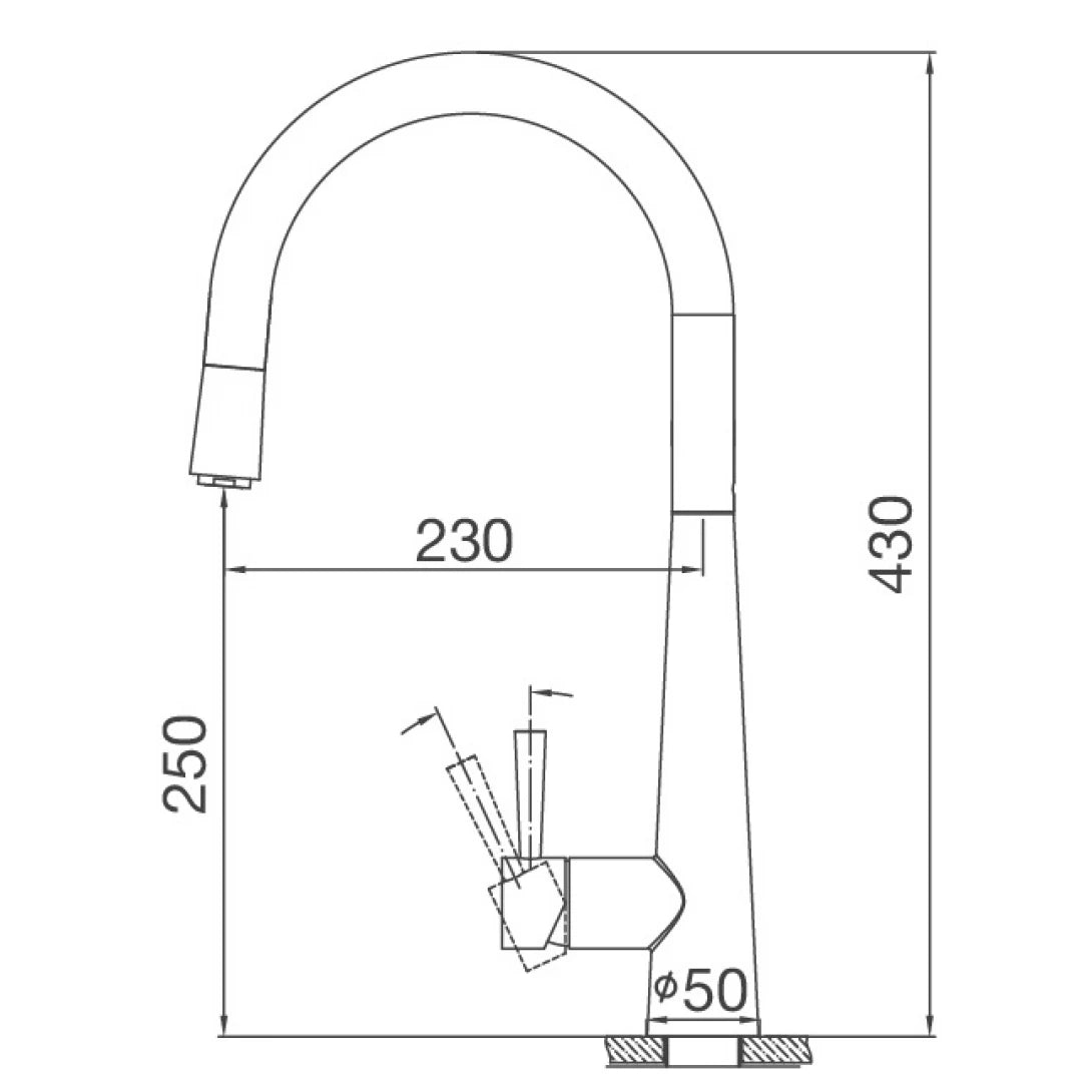 Vòi Bếp Rút Dây Malloca K095-SS Nóng Lạnh Inox