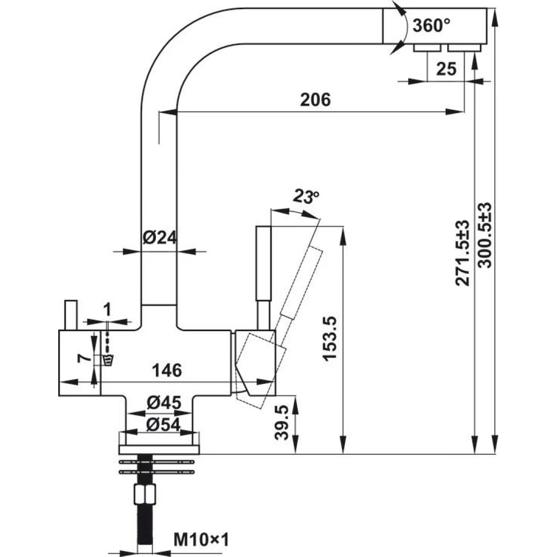 Vòi Rửa Chén Hafele HT21-CH2F271 577.55.210 Nóng Lạnh