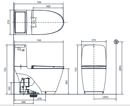 Bồn Cầu INAX ACT-832VN (ACT832VN) 2 Khối Xả Không Chạm