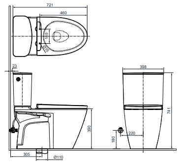 Bồn Cầu INAX ACT-602VN (ACT602VN) 2 Khối Xả Không Chạm