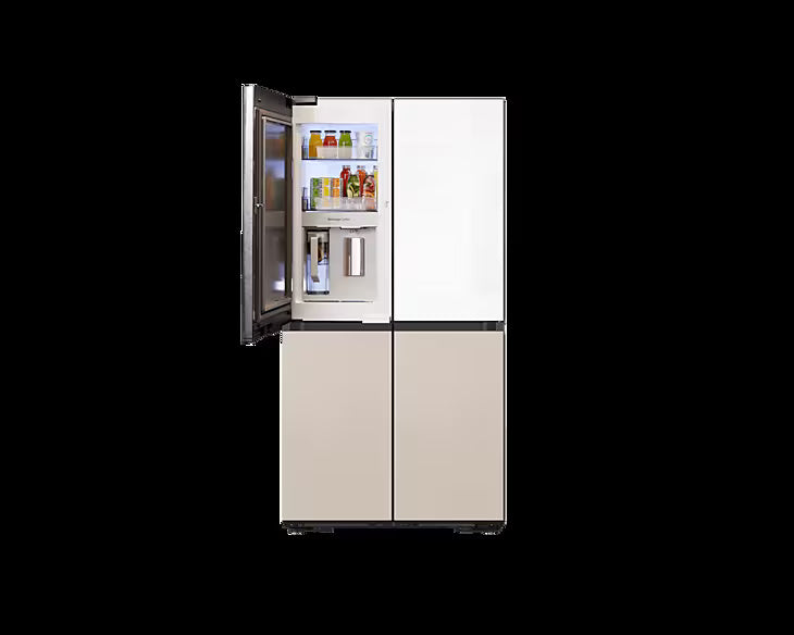 Tủ Lạnh SAMSUNG Bespoke 4 Cửa RF59CB66F8S/SV với Beverage Center™, 648 L, màu Trắng Thạch Anh/ Nâu Be - Bếp Việt Pro